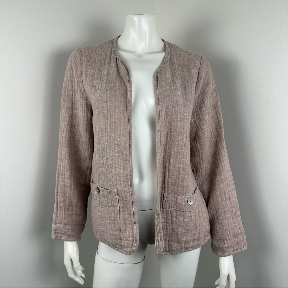 Tahari Linen Jacket Size Small Open Front‎